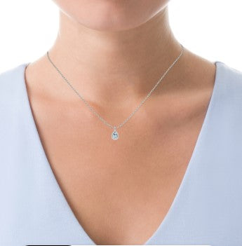 z .60 Aquamarine 14k White Gold Teardrop Pendant (chain not included)