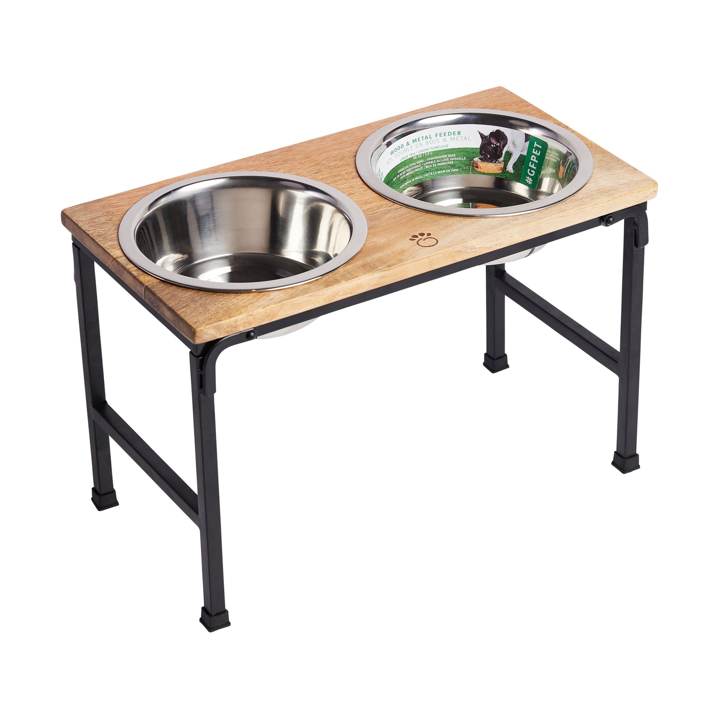 Dog Bowls MANGO Wood & Metal - Elevated