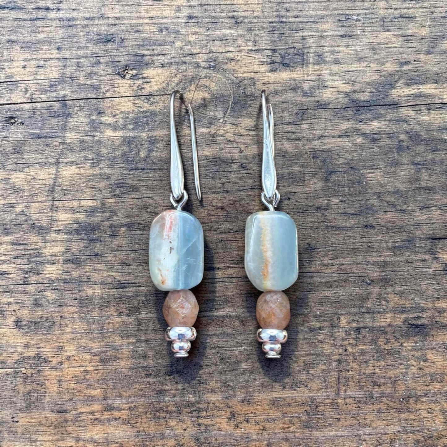 Calcite & Czech Glass Earrings
