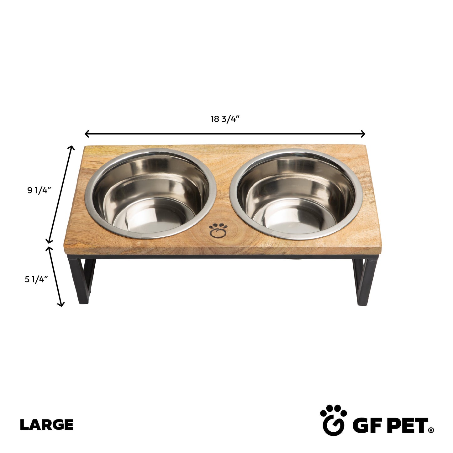 Dog Bowls MANGO Wood & Metal - Elevated