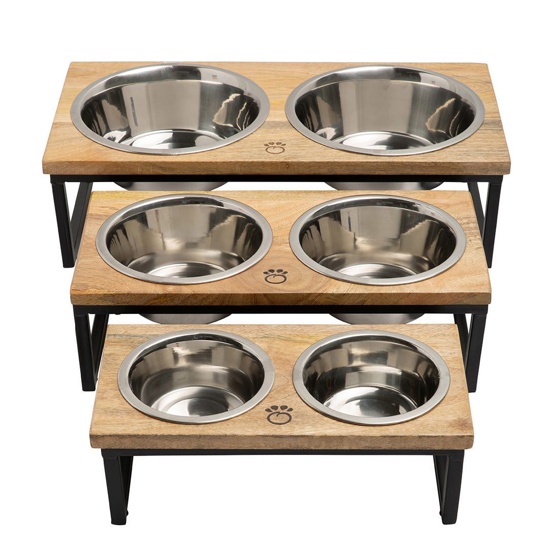 Dog Bowls MANGO Wood & Metal - Elevated