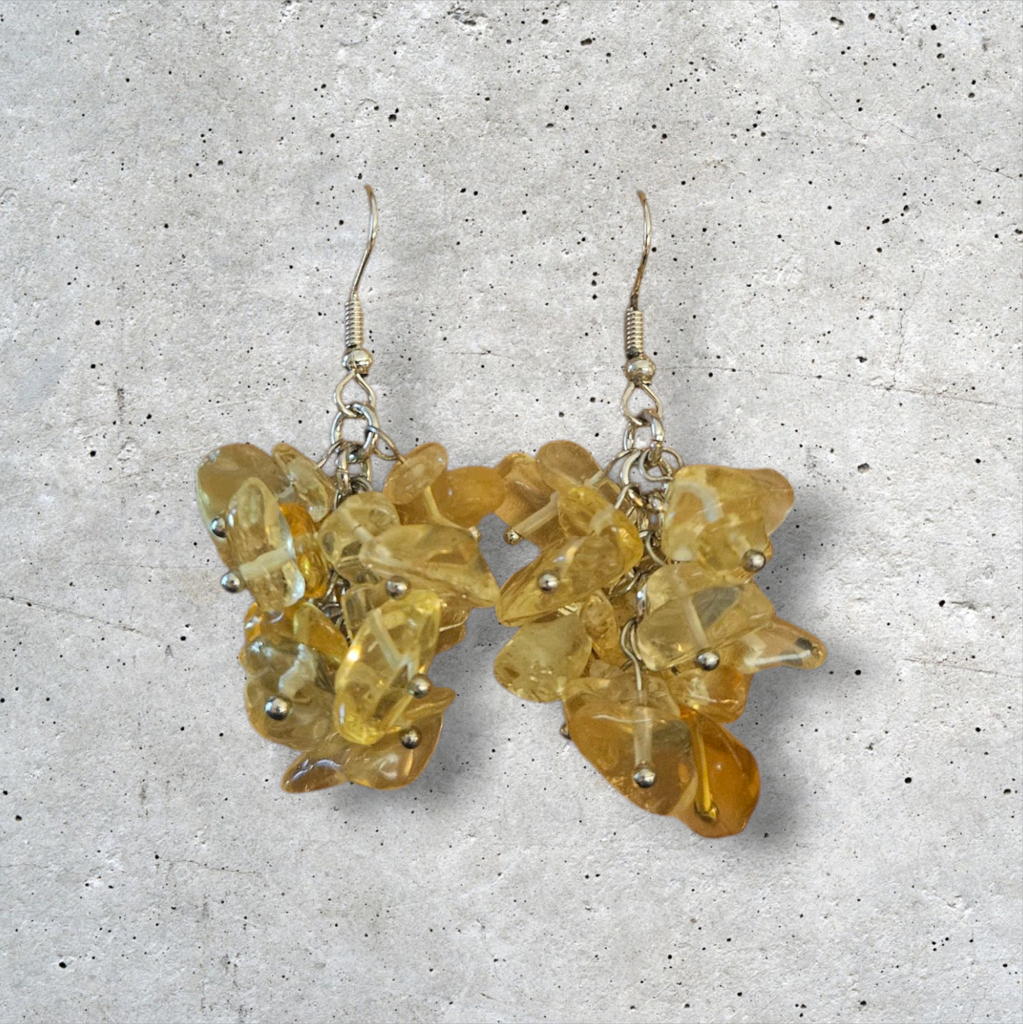 Natural Stone Cluster Crystal Drop Earrings - 3 Styles