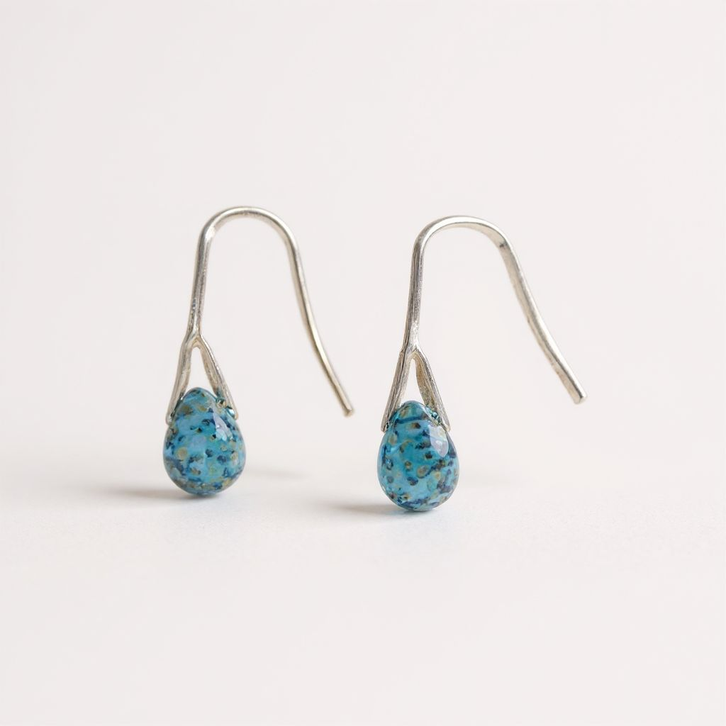 Capri Picasso Teardrop Earrings - Sterling Ear wire