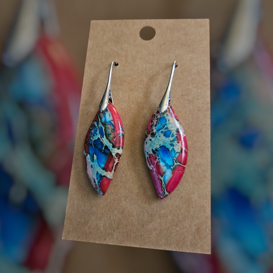 Jasper Teardrop Point Earrings - 7 Styles