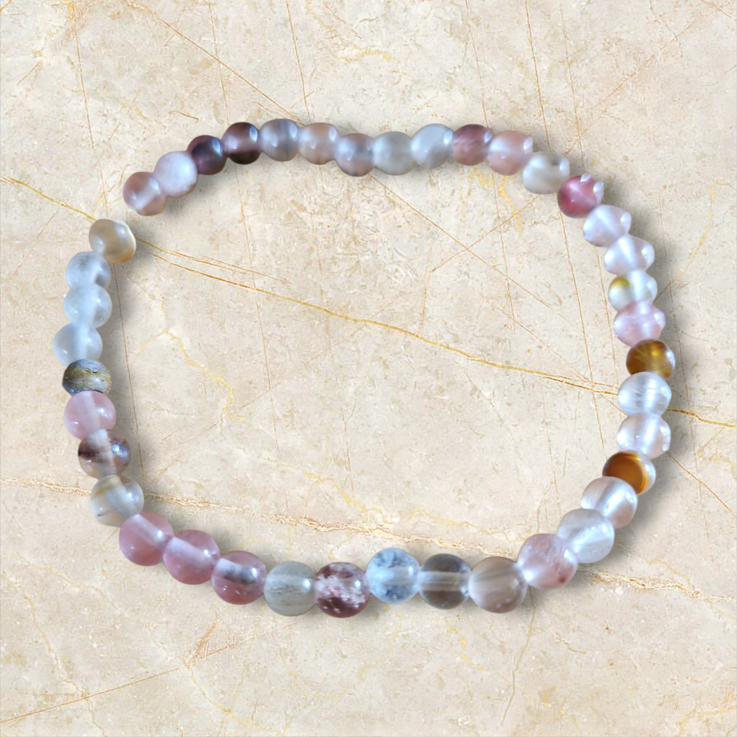 Natural Crystal Stone 4 mm - Watermelon
