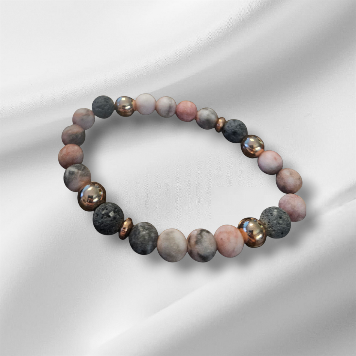 Pink Zebra Natural Stone Beaded Bracelets - 5 unique styles