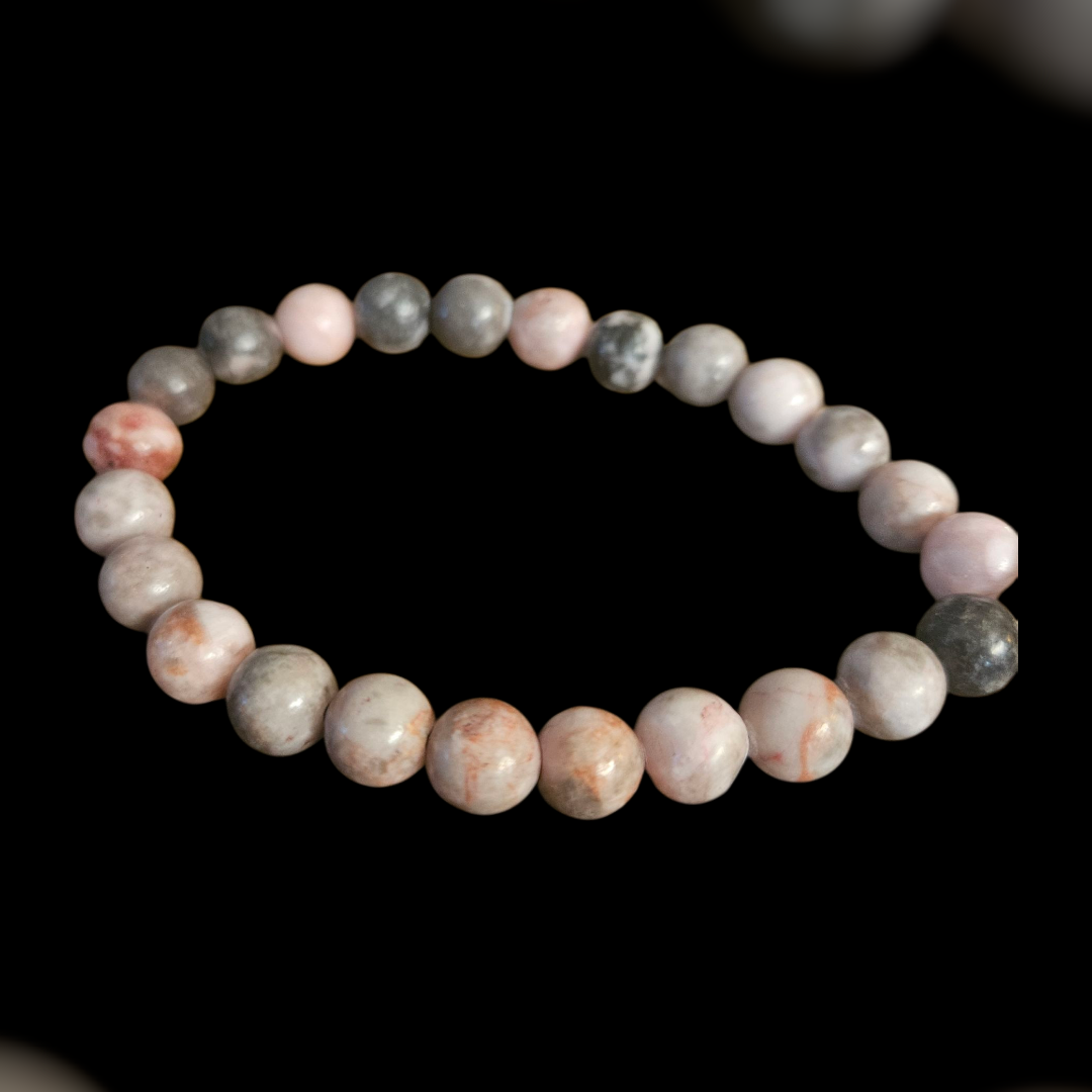 Pink Zebra Natural Stone Beaded Bracelets - 5 unique styles