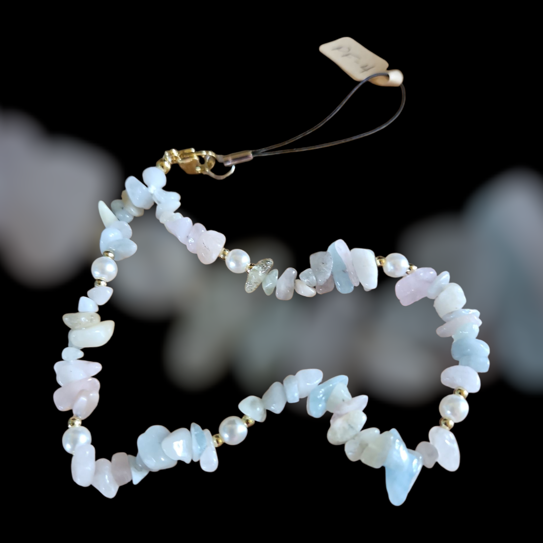 Phone Strap - Natural Crystal Agate Stone - 4 Styles