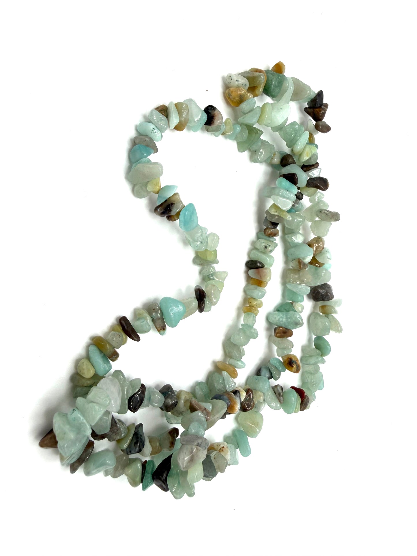 Amazonite chip beads  large strand