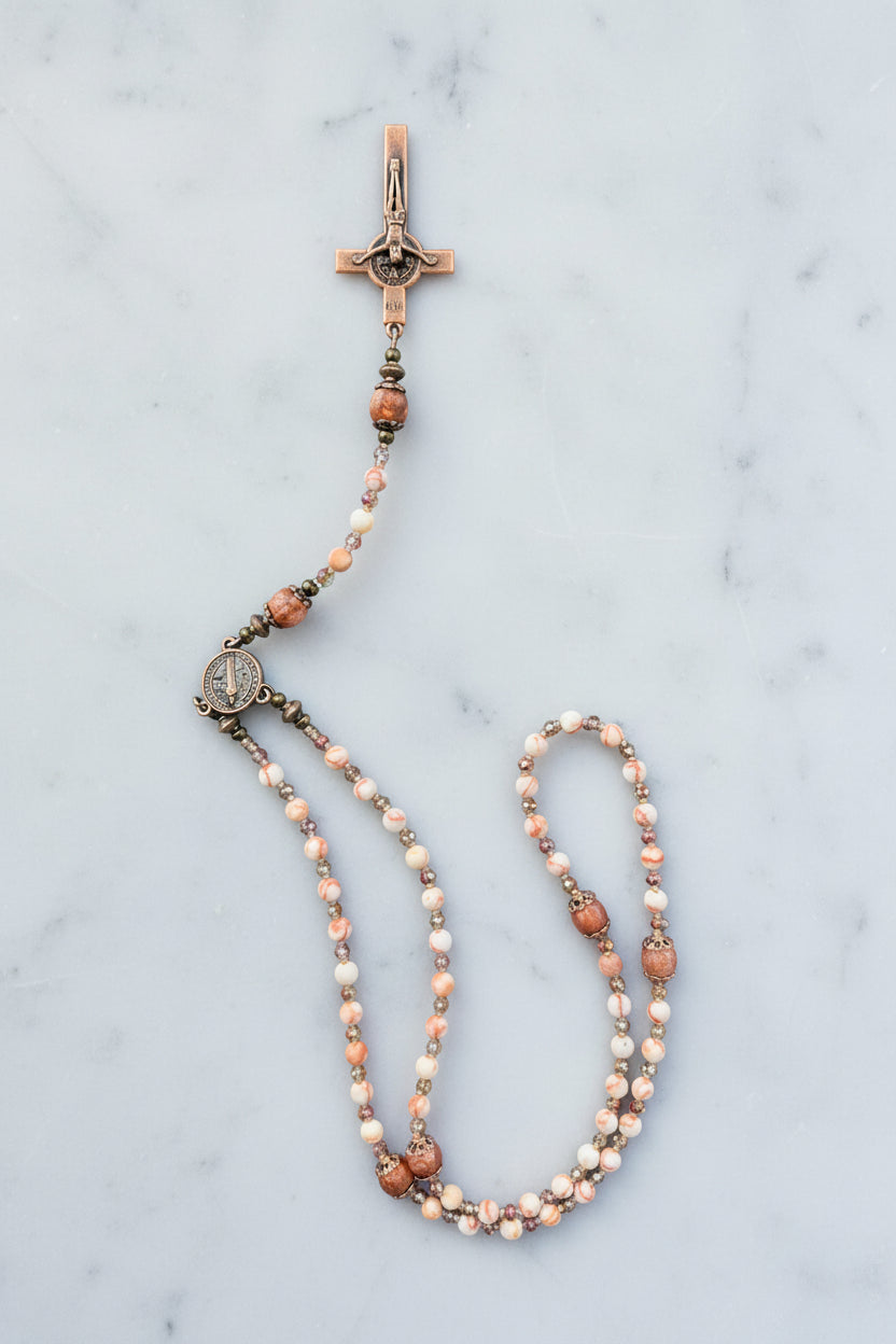 Czech Glass and Netstone Rosary