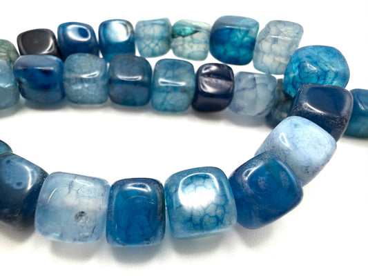 Agate Dragon Vein Cube - Blue - 40