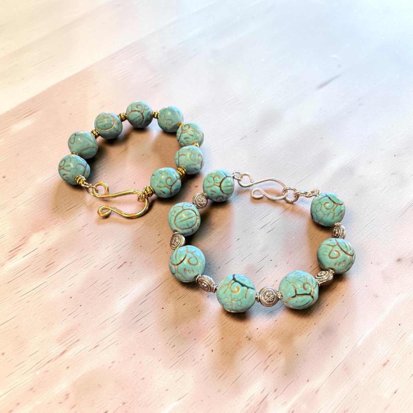 Chucky Turquoise color Bracelet - Howlite Stone