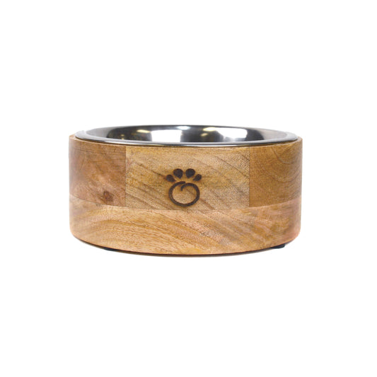 Dog Bowl Mango Wood Single