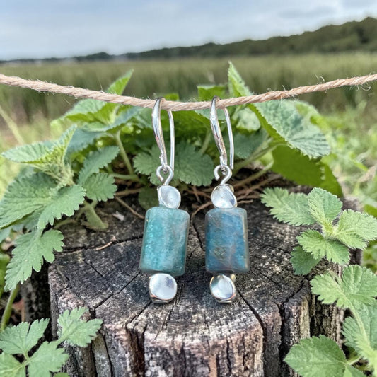 Apatite and Sterling Silver Plated earrings