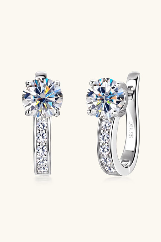 z- 2 Carat Moissanite 925 Sterling Silver OR 18K gold plated Earrings