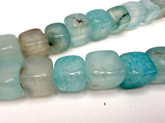 Agate Dragon Vein Cube - Lake Blue -40