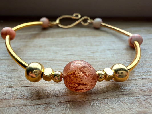 Czech Glass Bracelet with handmade clasp