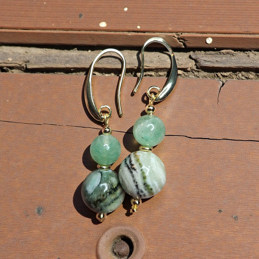 Phoenix Stone Earrings with 18K Gold or Sterling