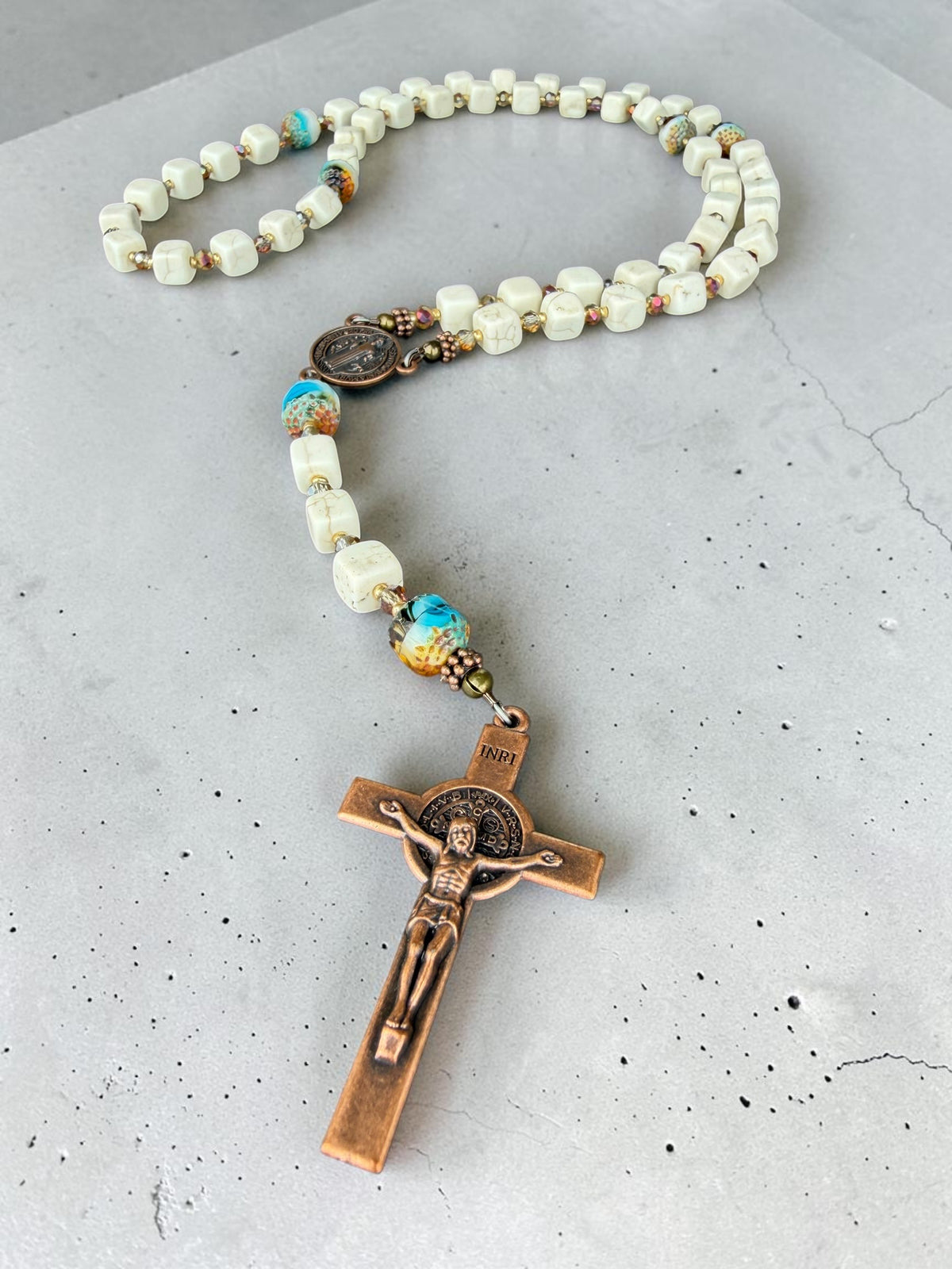 Magnesite and Czech Glass Rosary