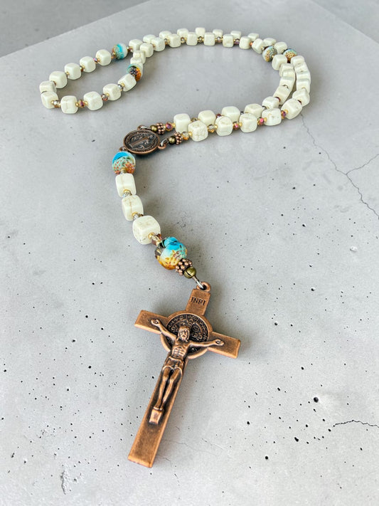 Magnesite and Czech Glass Rosary