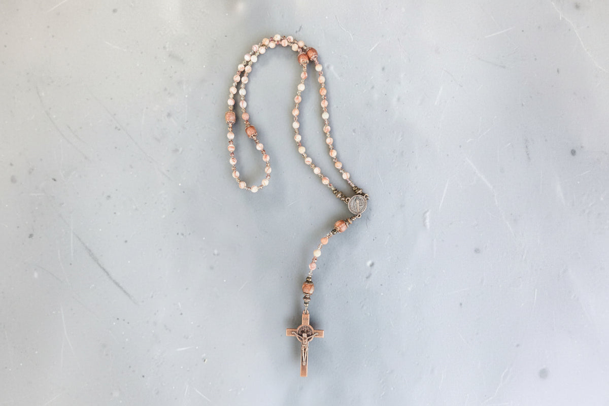 Czech Glass and Netstone Rosary