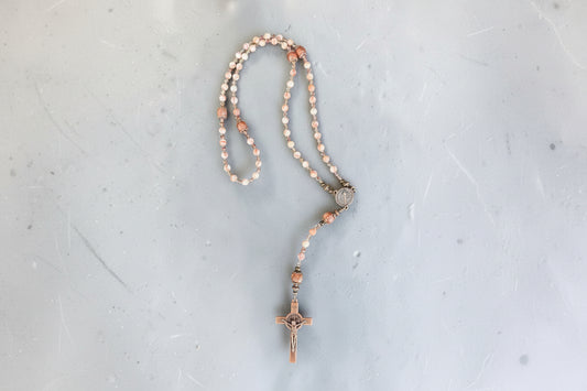 Czech Glass and Netstone Rosary