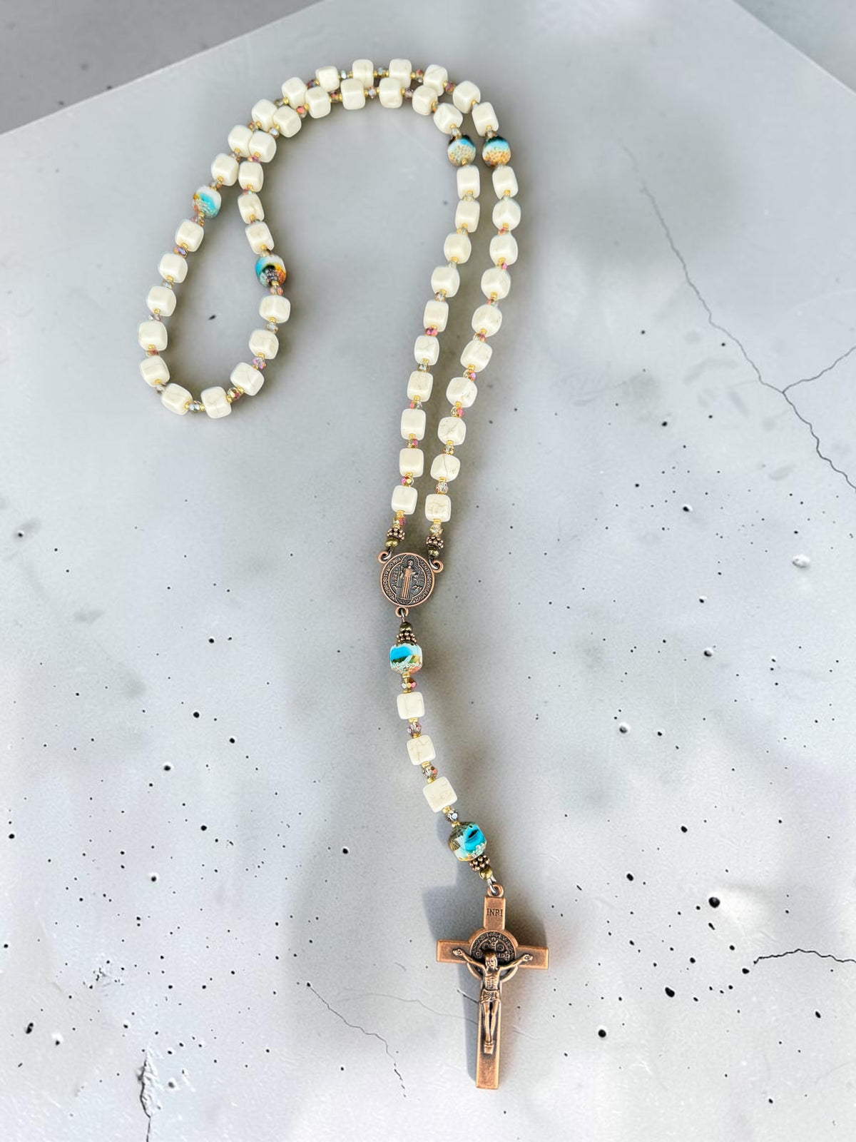 Magnesite and Czech Glass Rosary