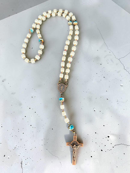Magnesite and Czech Glass Rosary