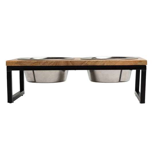 Dog Bowls MANGO Wood & Metal - Elevated