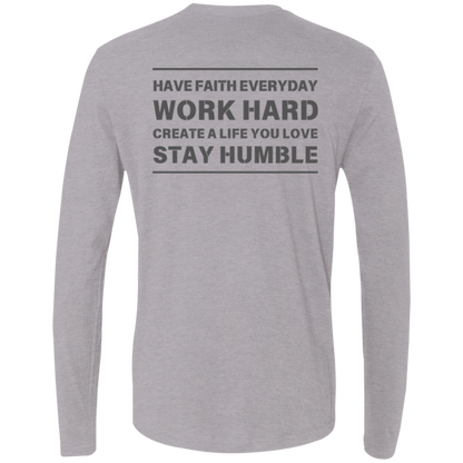 Men's Long Sleeve Shirts - Faith, Work, Life, Humble