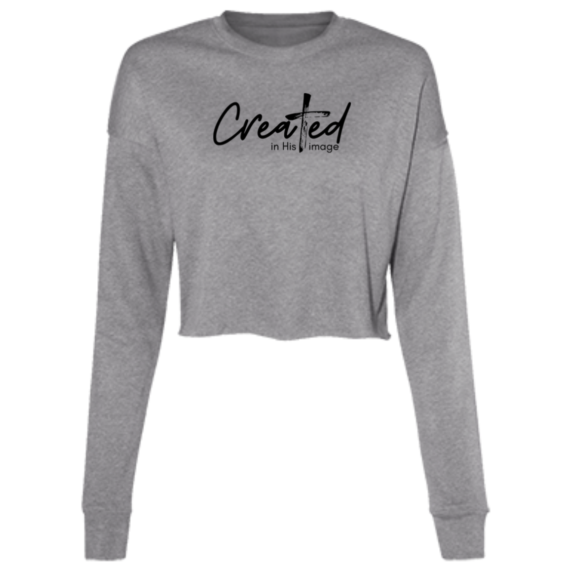 Ladies' Cropped Fleece Crew -Created