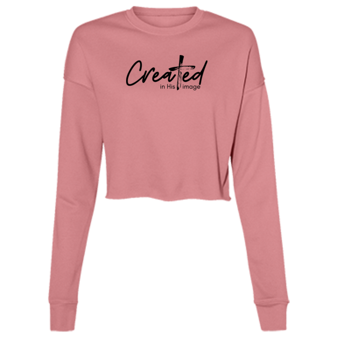 Ladies' Cropped Fleece Crew -Created