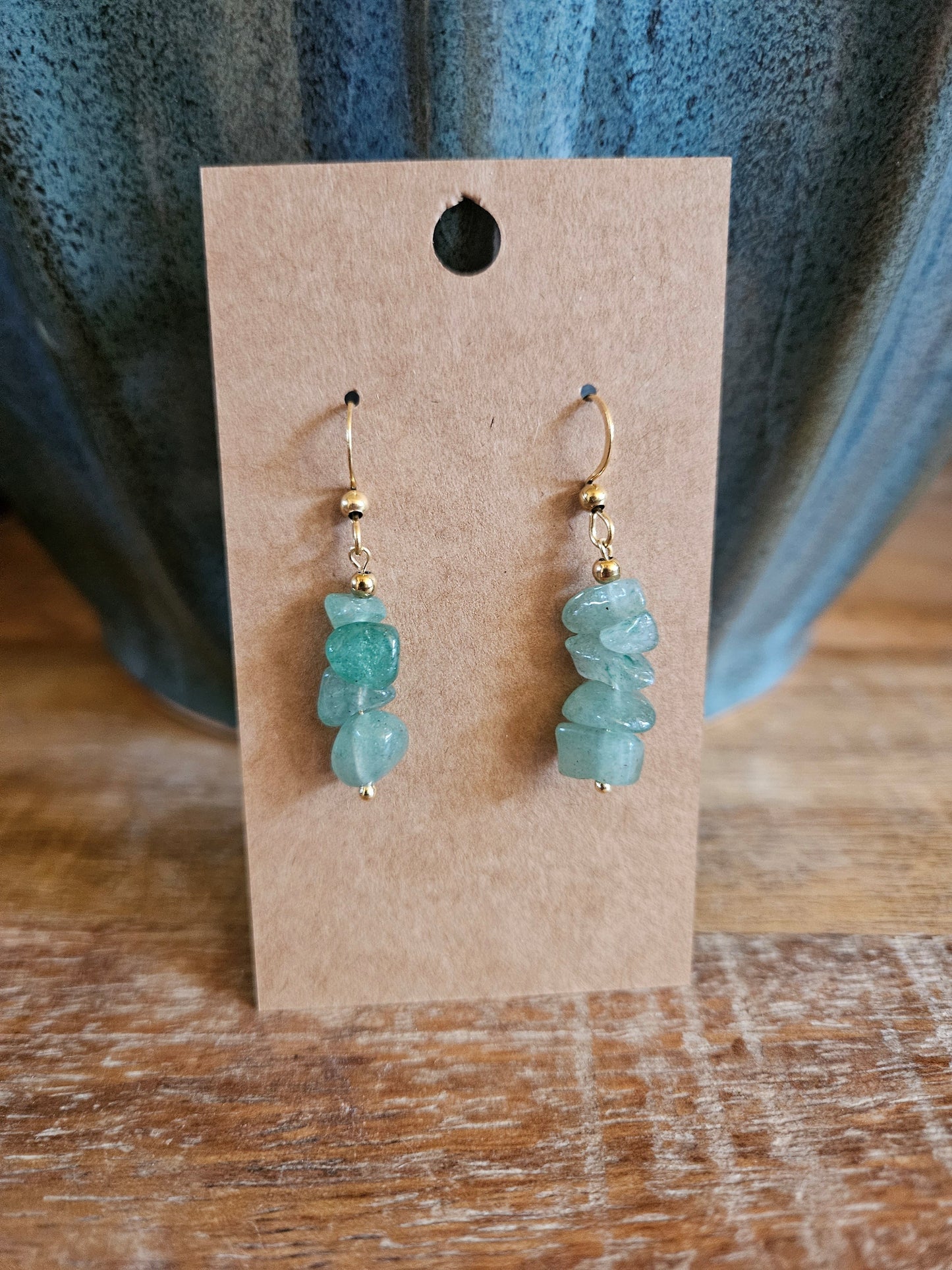 Bohemian Natural Chip Stone Stainless Steel Drop Earrings