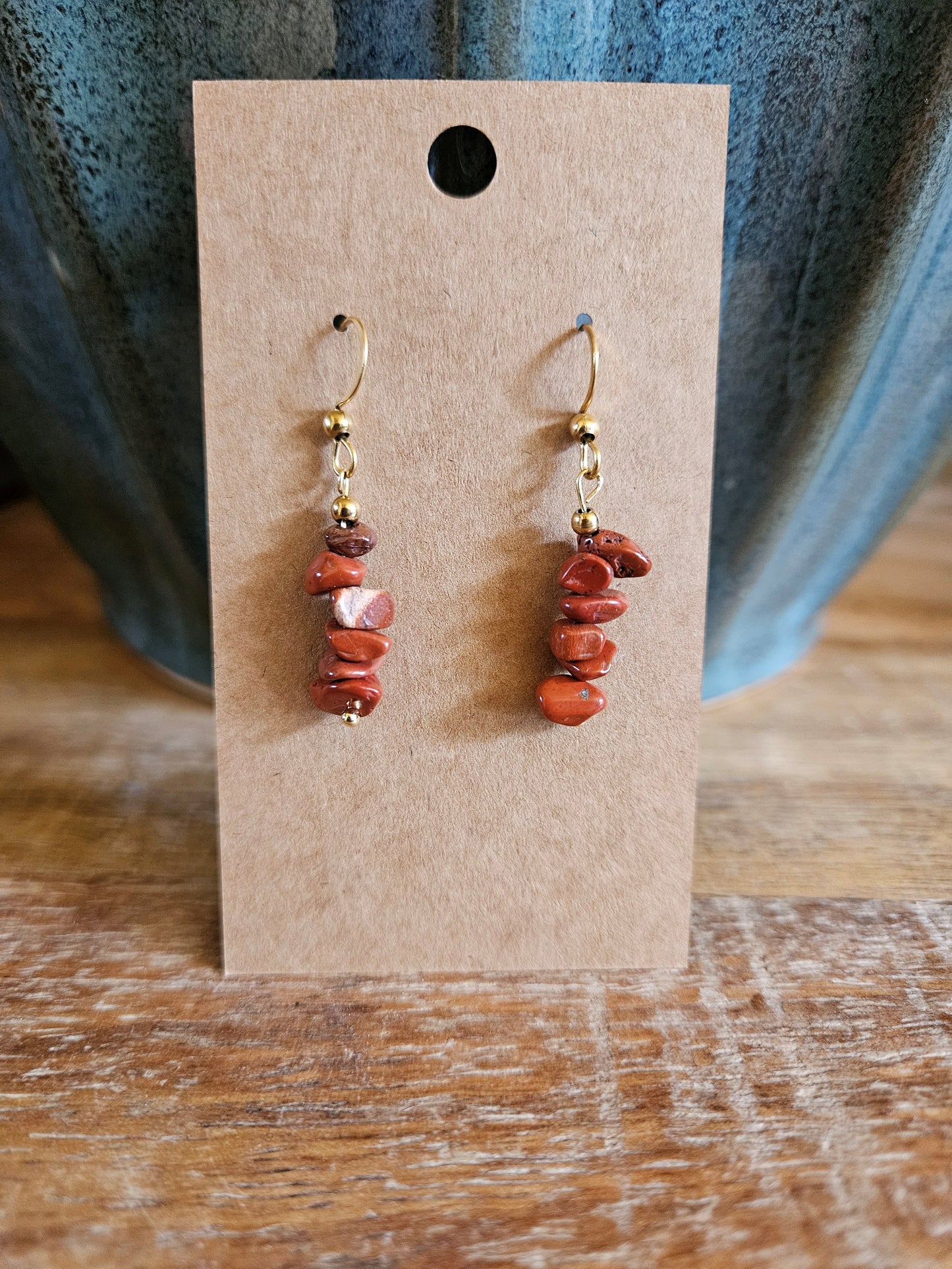 Bohemian Natural Chip Stone Stainless Steel Drop Earrings