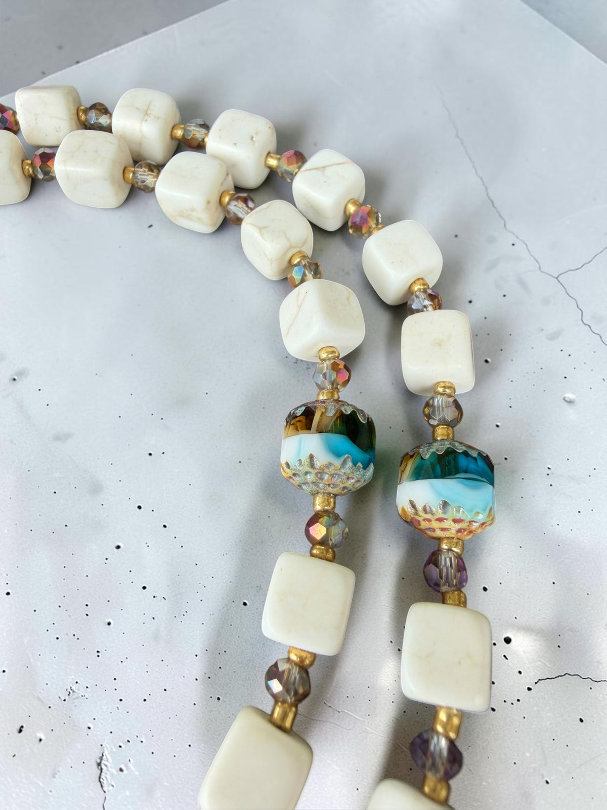 Magnesite and Czech Glass Rosary