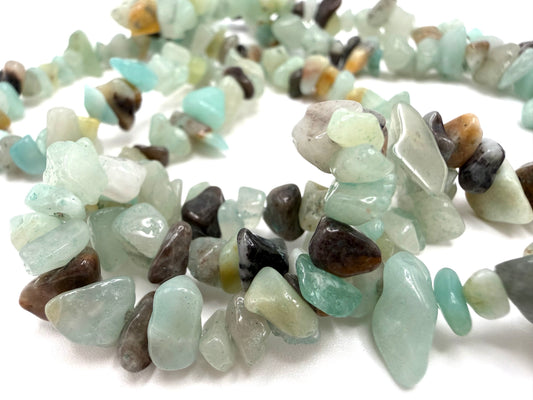 Amazonite chip beads  large strand