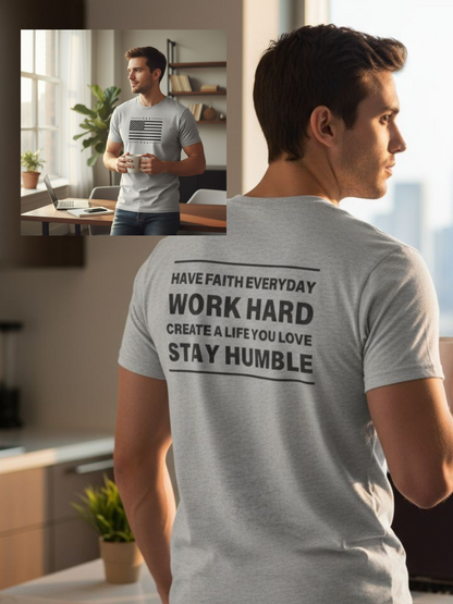 Men's Short Sleeve Shirts - Faith, Work, Life, Humble