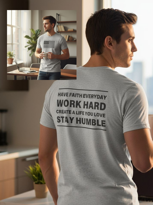 Men's Short Sleeve Shirts - Faith, Work, Life, Humble