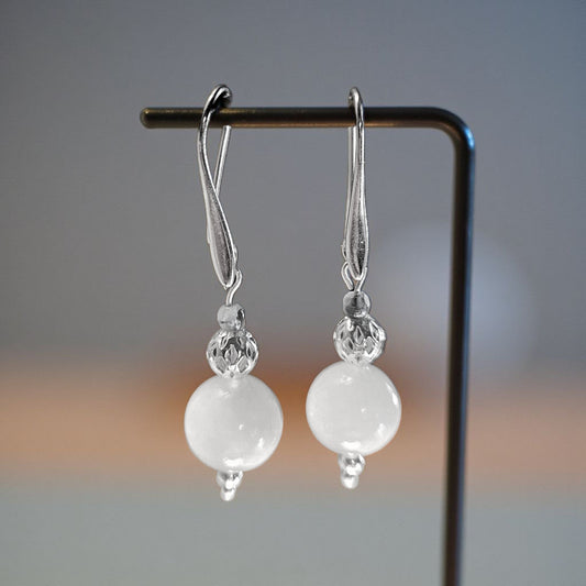 Aquamarine Natural Stone and Sterling Earrings