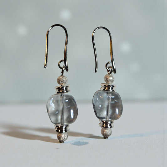Light Blue Crystal Earring with Sterling