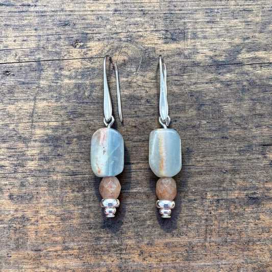 Calcite & Czech Glass Earrings