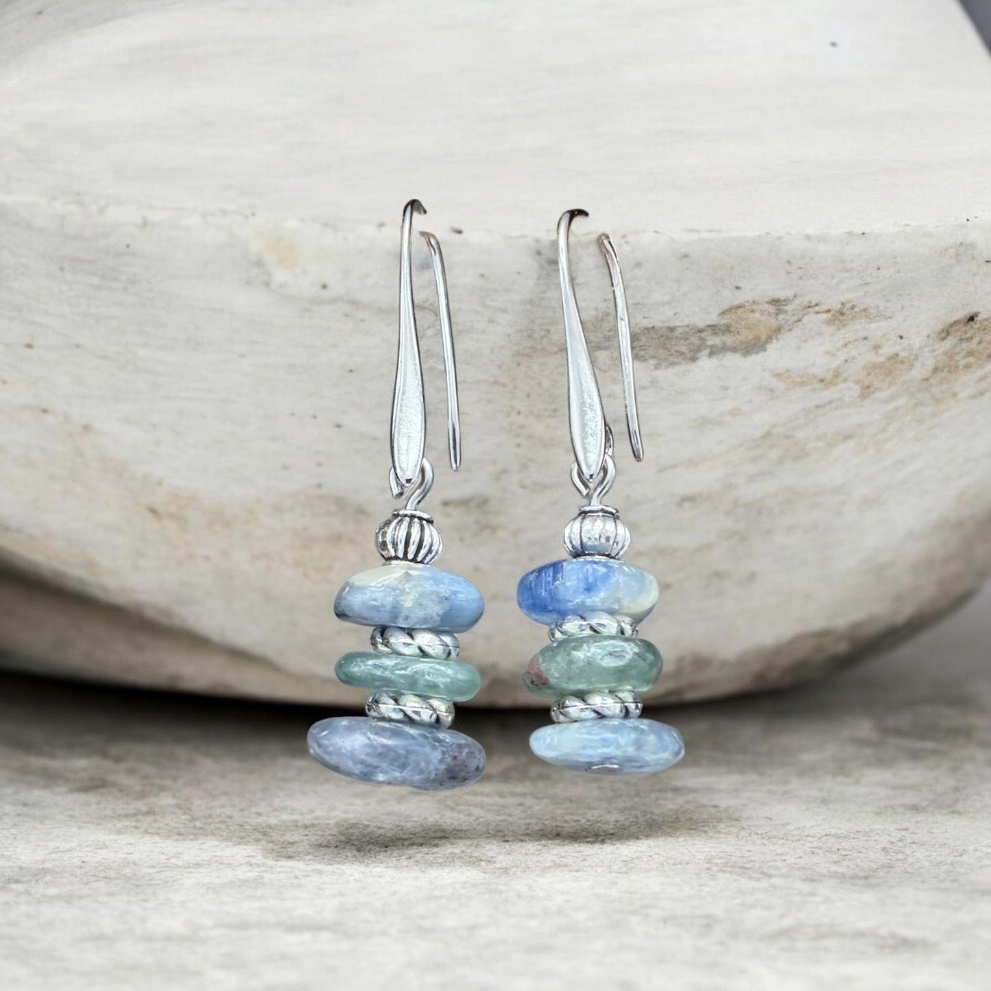 Kyanite Earrings with Sterling Plated Hooks