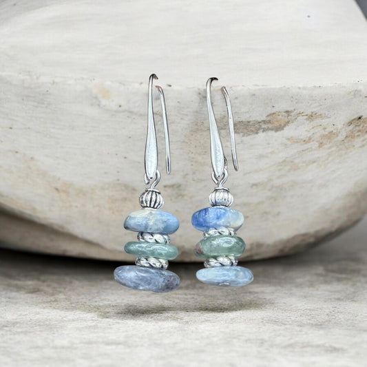 Kyanite Earrings with Sterling Plated Hooks