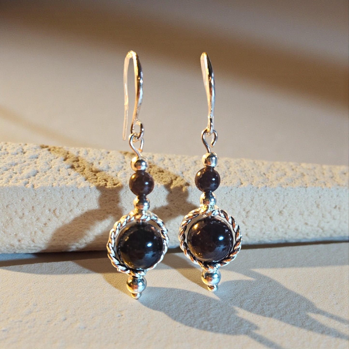 Garnet Natural Stone Earrings - 2 Styles