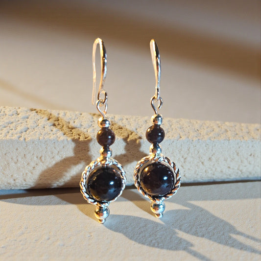 Garnet Natural Stone Earrings - 2 Styles