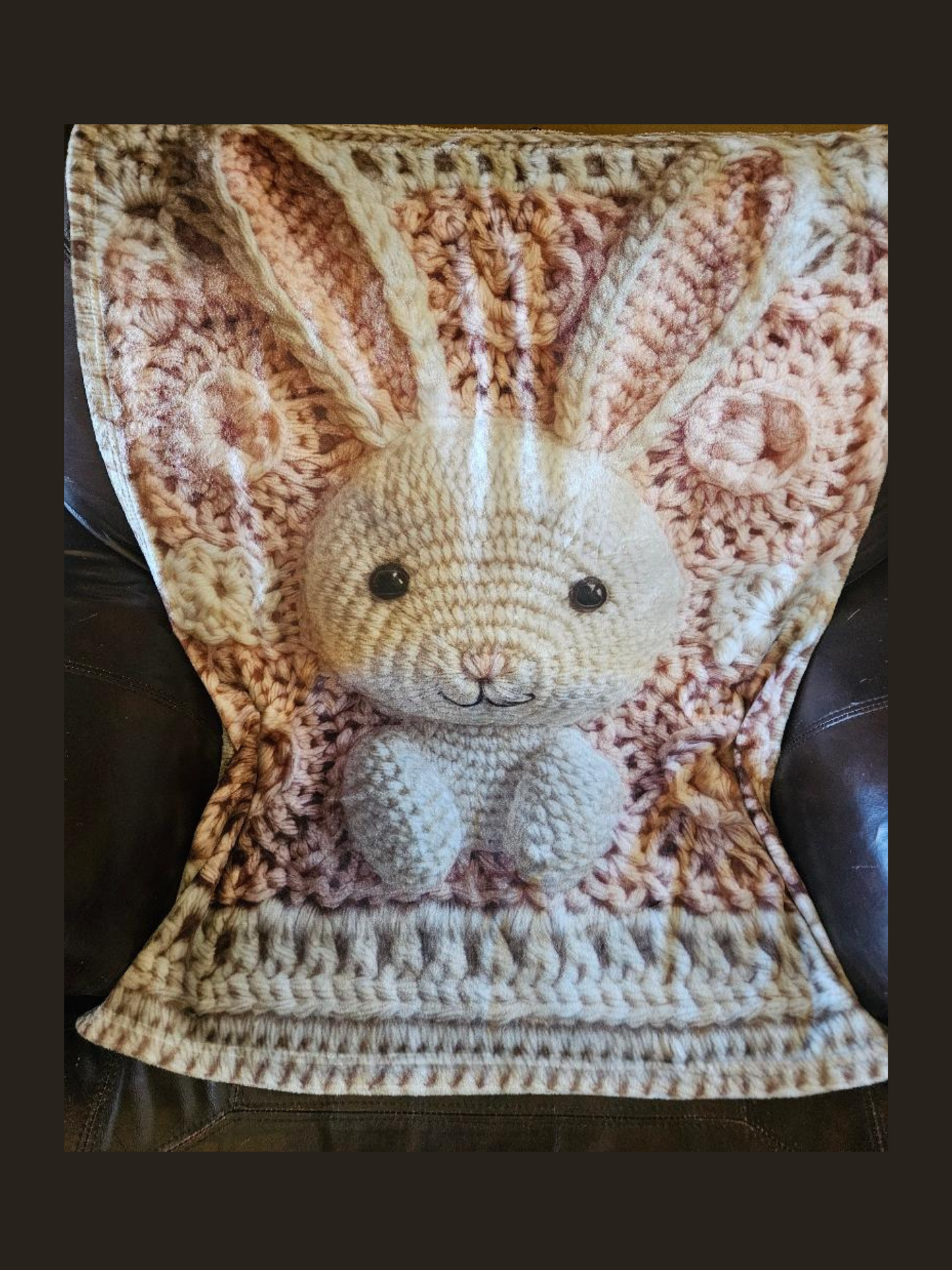 Plush Fleece Blanket -  30x40 "Knit" bunny