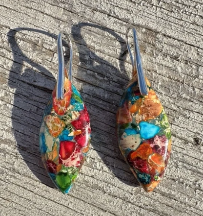 Jasper Teardrop Point Earrings - 5 Styles