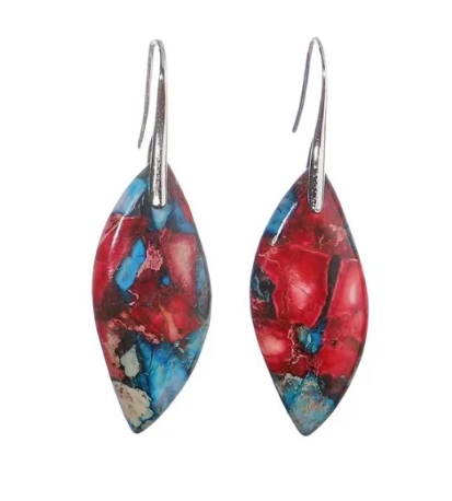 Jasper Teardrop Point Earrings - 5 Styles