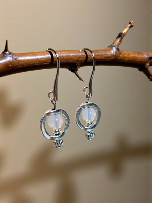 Opalite Earrings Sterling wire hooks- 2 Styles