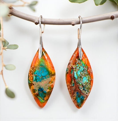 Jasper Teardrop Point Earrings - 5 Styles